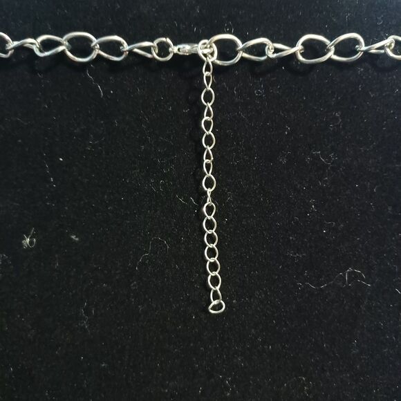 Triple Layered Purple, Gray, and Silver Beaded Silver-Toned Necklace, 24" - Picture 3 of 3